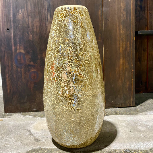 Gold sparkly mosaic vase, 7"D x 7"W x 16"H
