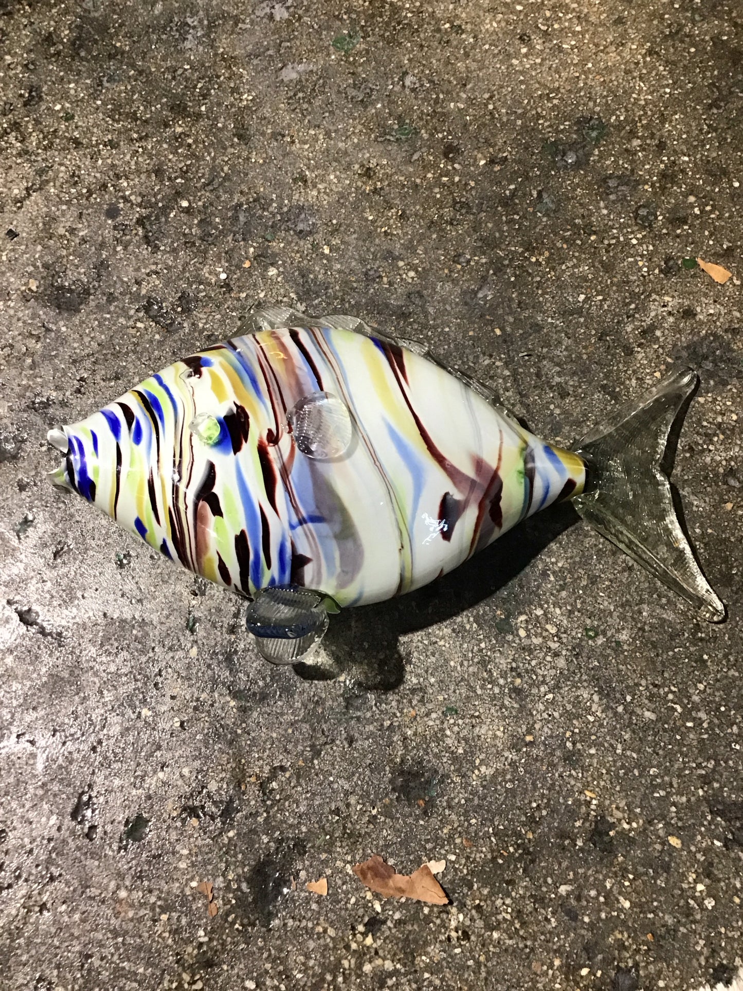 Murano Glass Fish Statue 14.5L x 4"W x 8" H