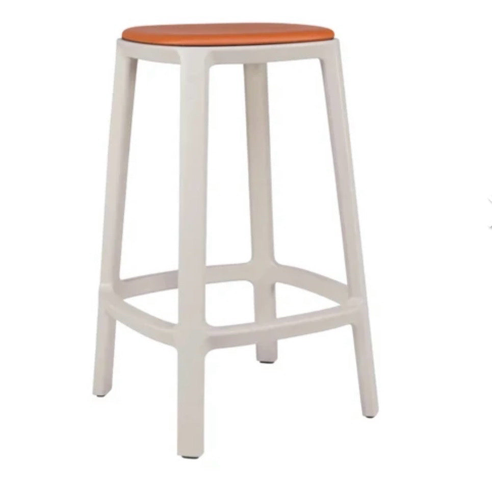 Cadrea Counter Stool, Seat Pad Cognac, 17"W x 17"D x 25.5"H