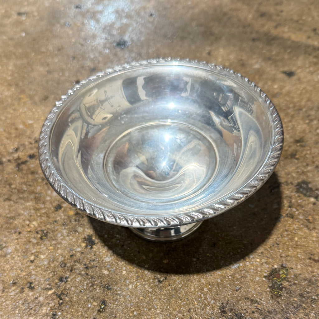 Vintage Preisner weighted sterling compote, 5.25"W x 5.25"D x 3"H