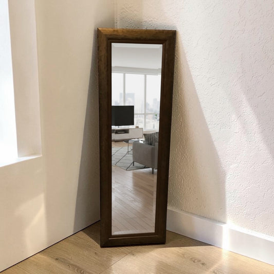 Large Wood Frame Wall Beveled Mirror 53" H x 17.5W