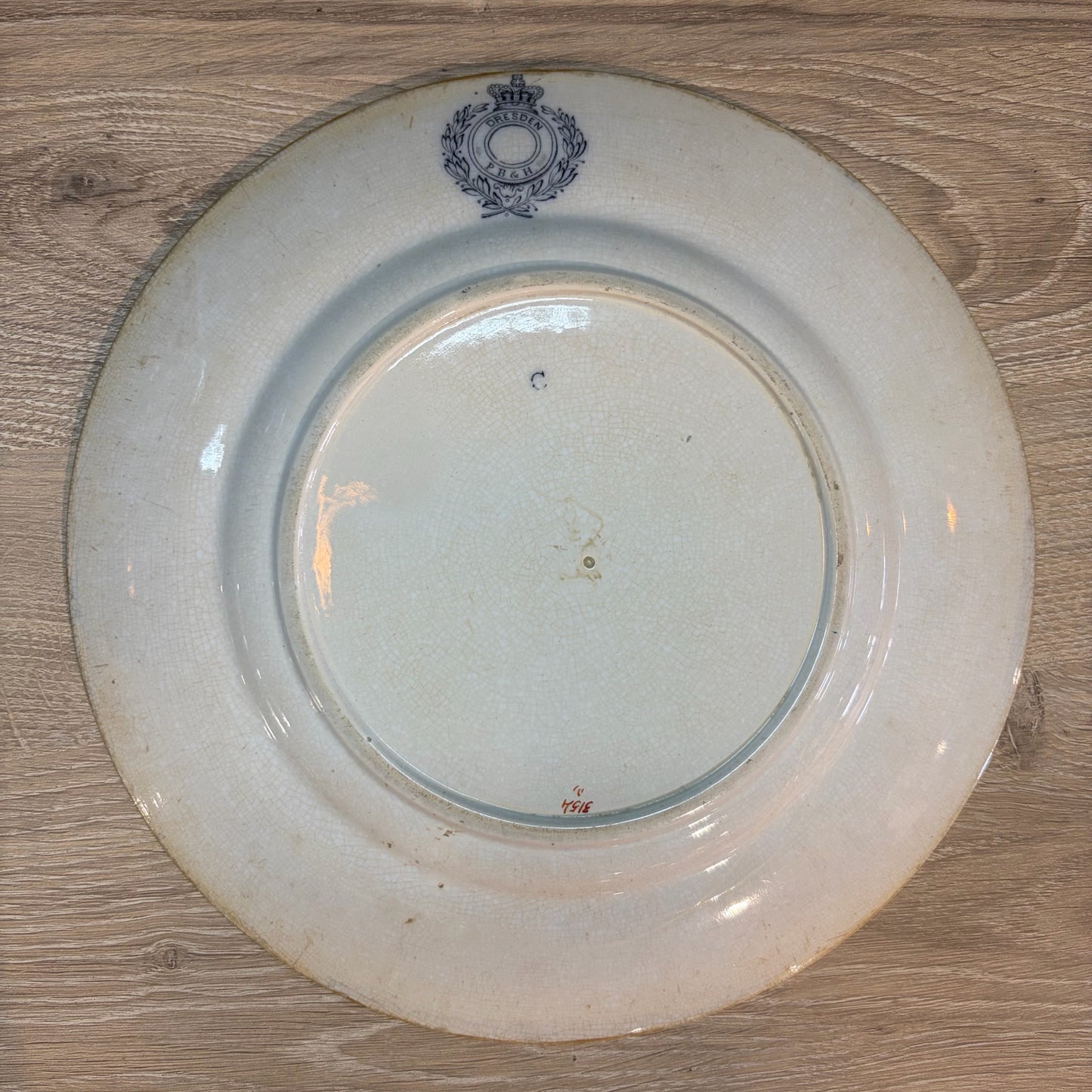 Indian Tree Pattern PB&H Dresden Mark Bowl, 9"Dia x 1.5"H