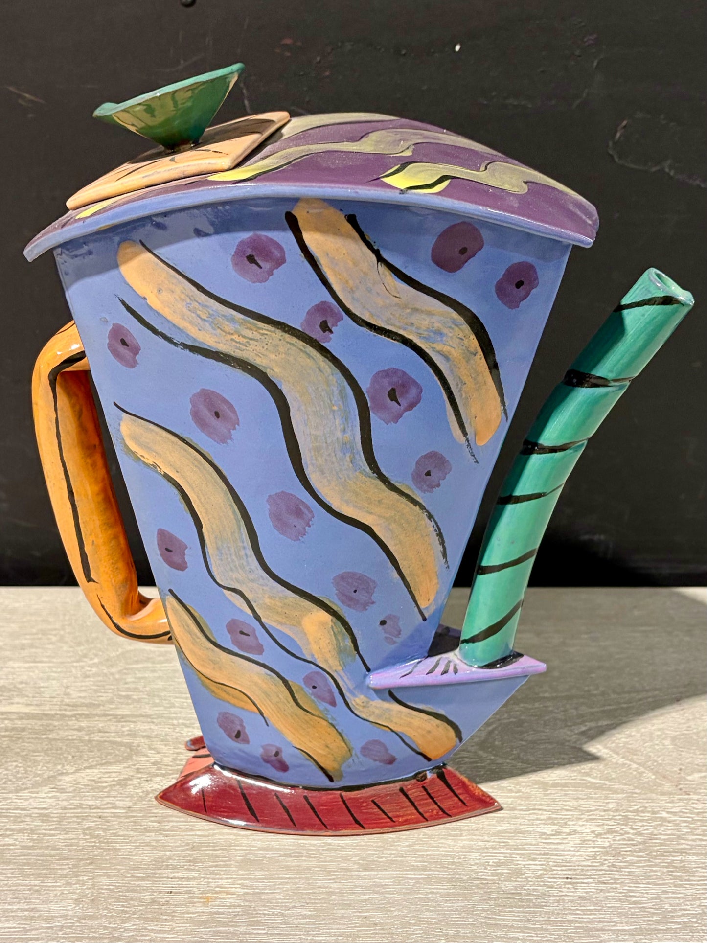 VTG Whimsical Ceramic Teapot, 9.5"W x 5.75"D x 11.5"H