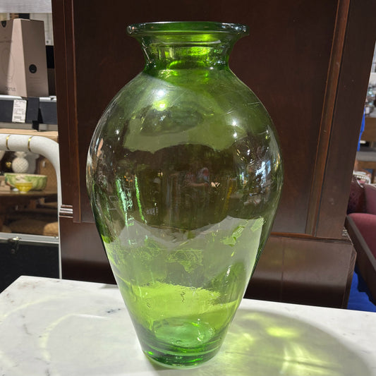 Green Blown Glass Vase, Spanish