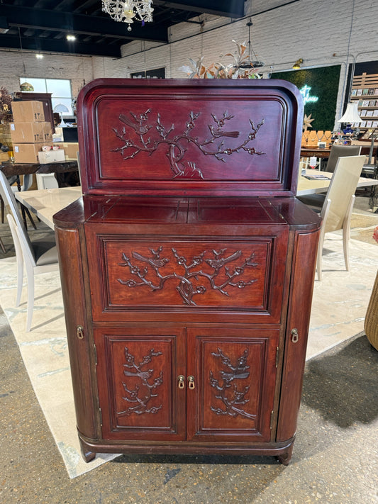 VTG Asian  Rosewood Flip Top Dry Bar, 36" W x 20" D x 42" H
