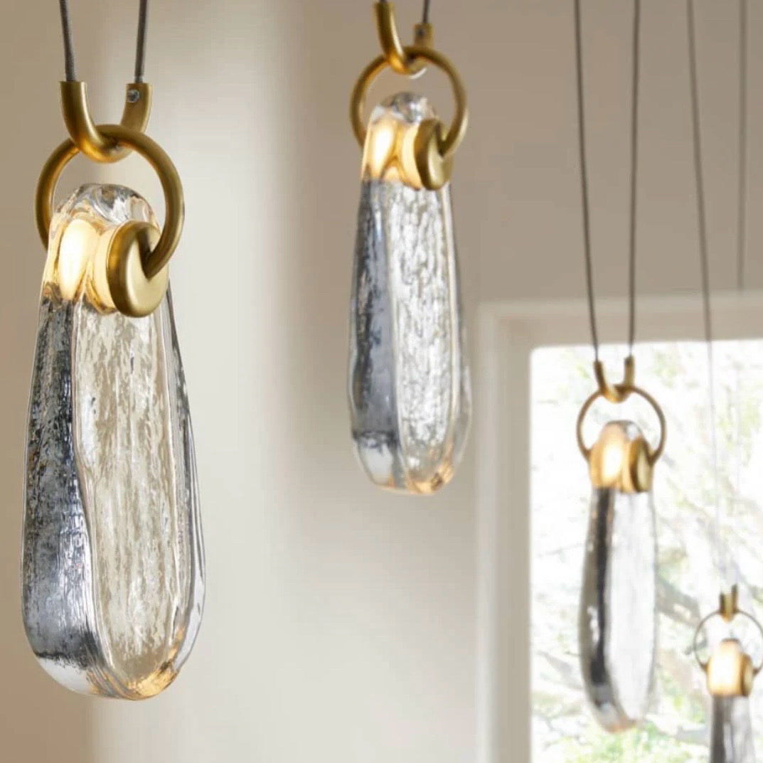 Arteriors Melt Chandelier,Antique Brass Iron / Clear 82" W x 50.5" D x 23" H