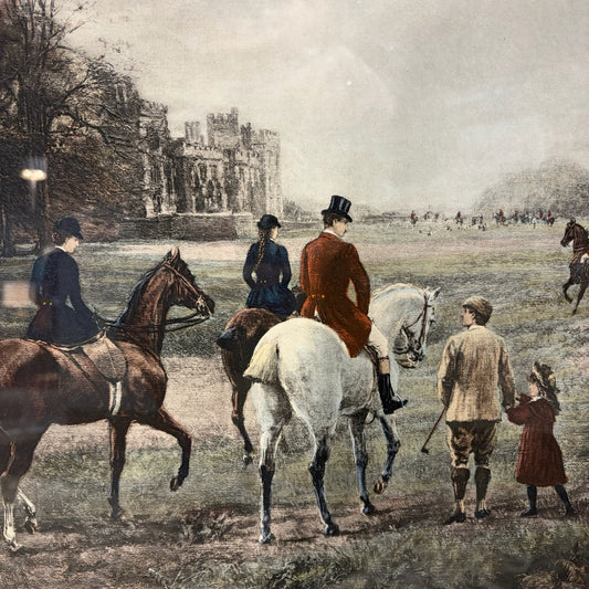 VTG "Going to the Meet" Print by Heywood Hardy, 29"H x 25.5"W x 1"D