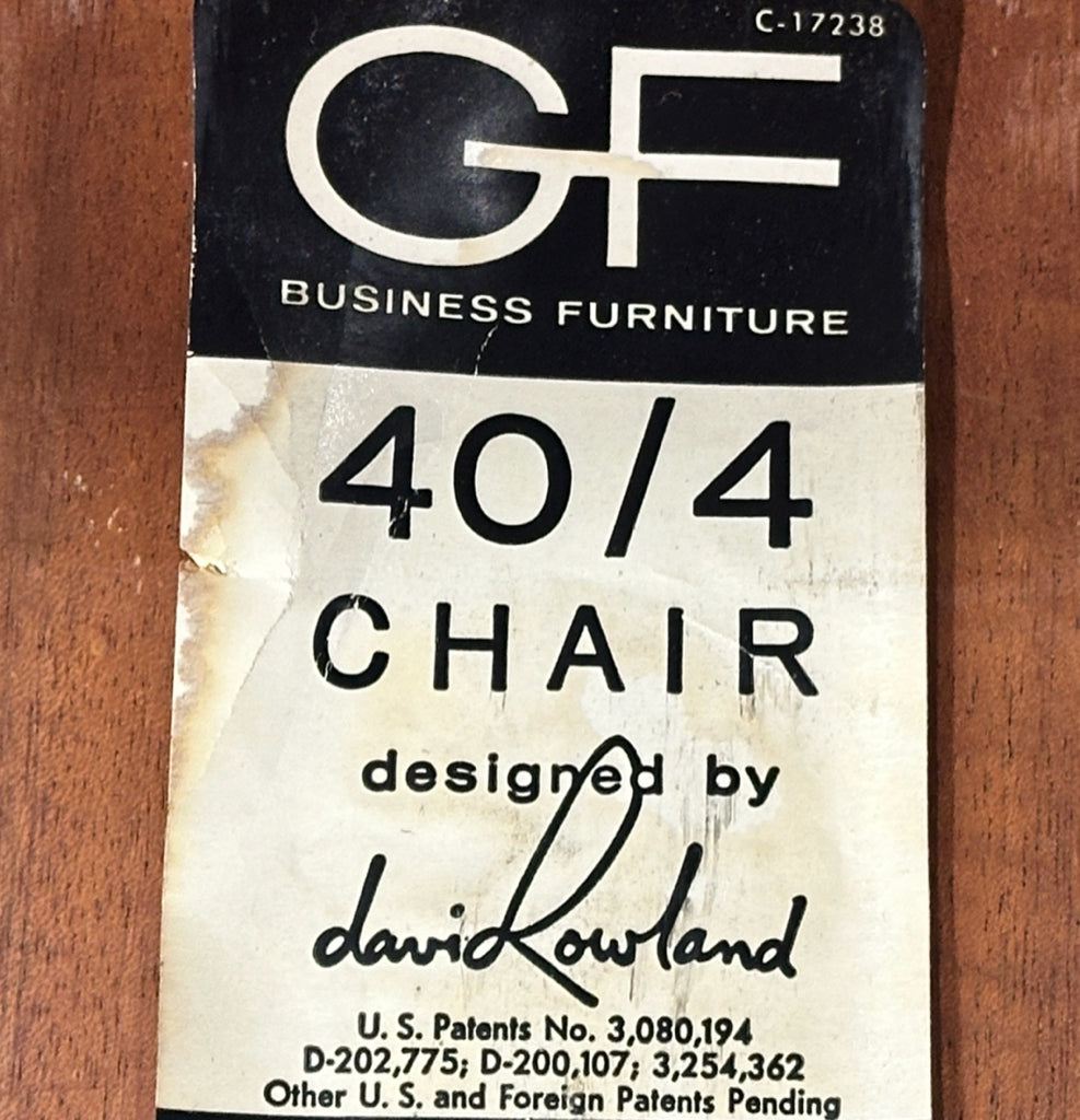Vintage MCM David Rowland 40/4 chairs, SET of 2, 18"W x 18"D x 30"H