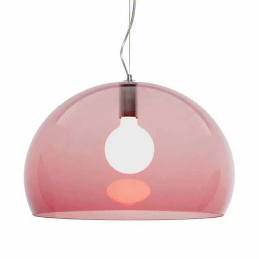 Kartell FL/Y Suspension Lamp, Burgundy, 20.5"Dia x 13"H