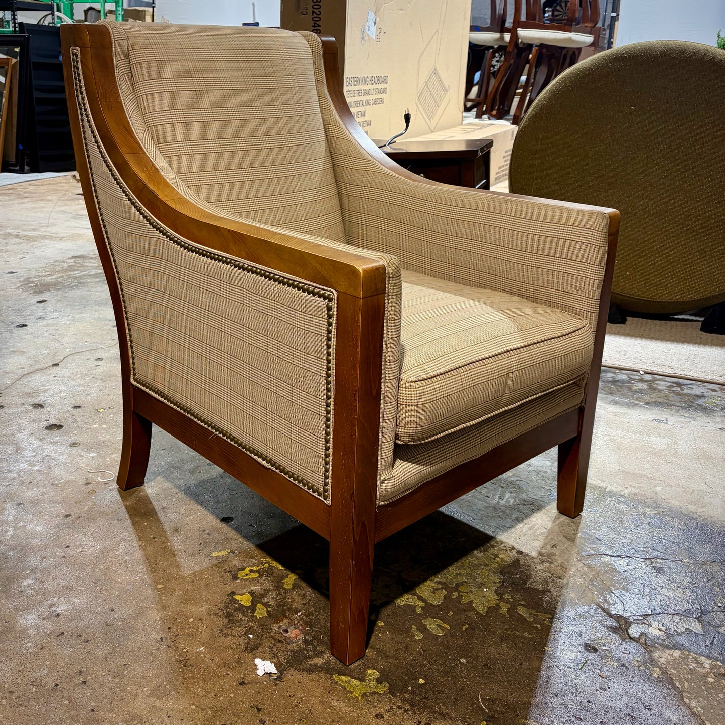 Nailhead Club Chair, 28"W x 35"D x 38"H