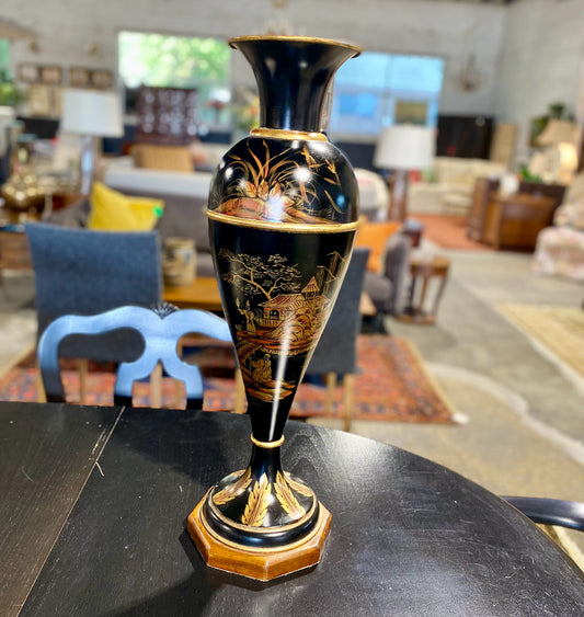 Theodore Alexander Pagoda Vase, Metal, 7"W x 7"D x 23.25"H