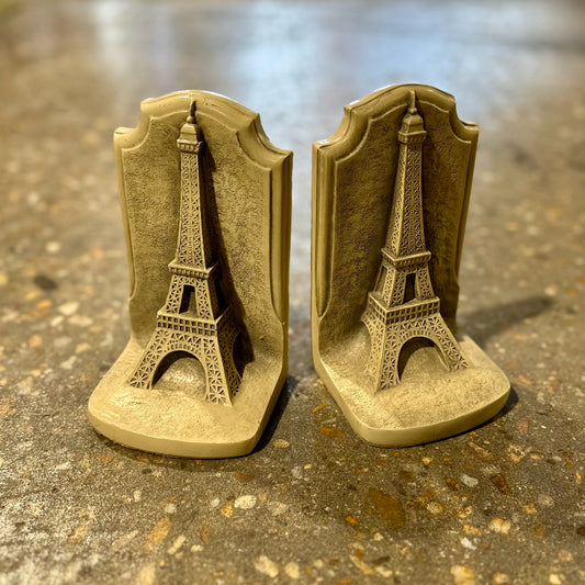 Eiffel Tower Resin TMS 2002 Bookends, Pair, Geige, 3.5" L x 4" W x 7.25" H