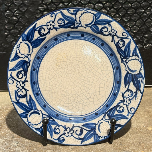 Vintage Dedham Pottery Horse Chestnut Plate, 6"Dia x 1"D