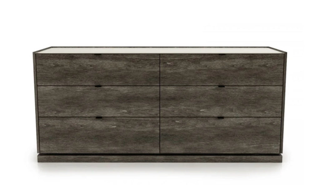 HUPPE Cloe 6 drawer dresser, white lacquer, 66.4"W x 19"D x 30"H