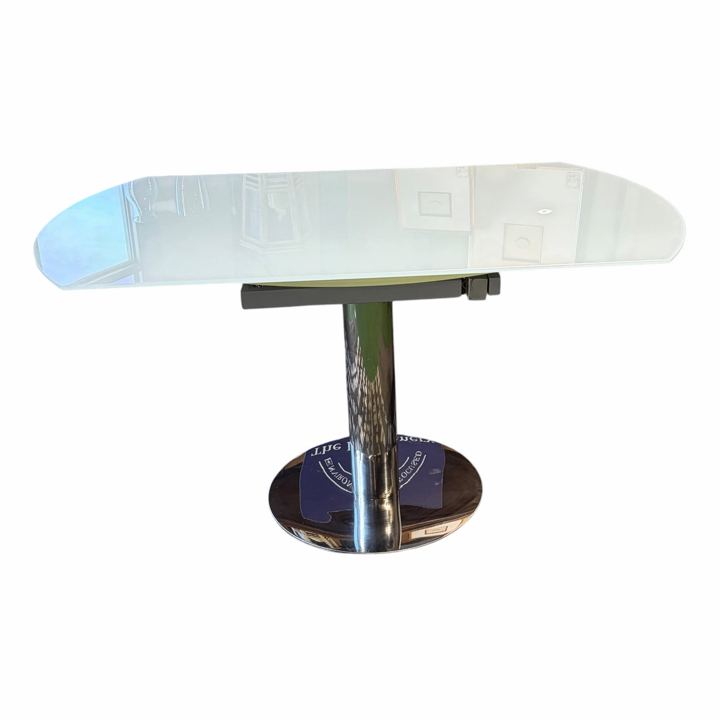 Chintaly Motion Extendable Dining Table, 57"Dia (35"W x 57"D) x 29"H