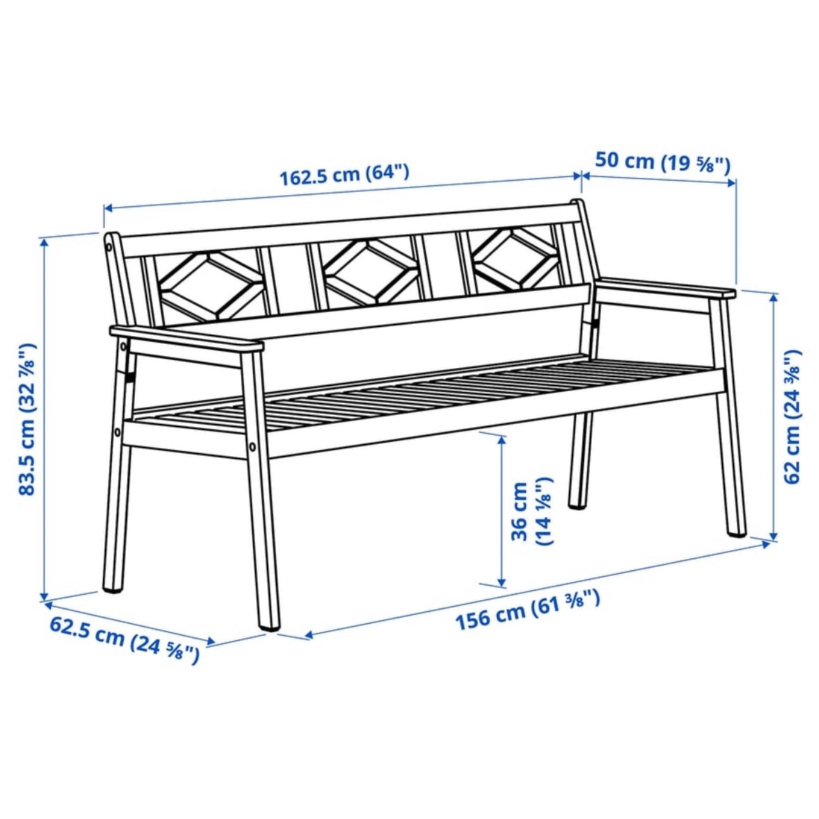 Bondholman 3-Piece Grey Outdoor Seating Set: Bench, Armchair & Folding Chair