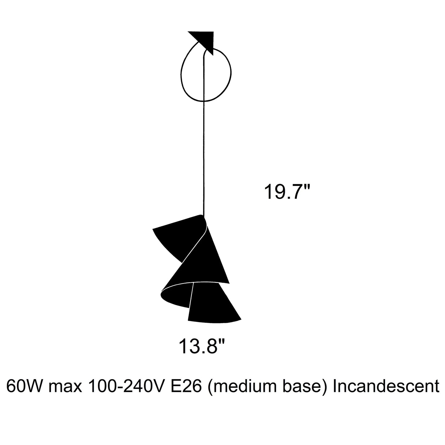 Ingo Maurer Willydilly Pendant Light, White, 13.8" Dia x 19.7" H