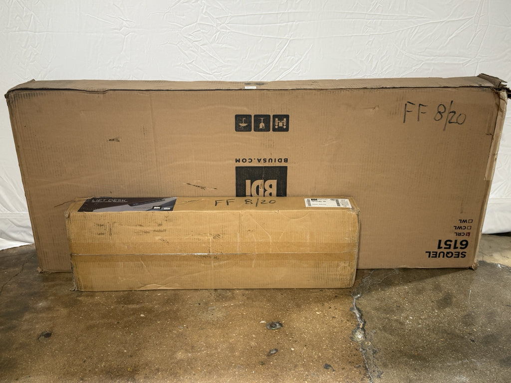 NIB Sequel 20 Lift Desk, charcoal ash, assembly req'd,60" W x 24" D x 24.75"H