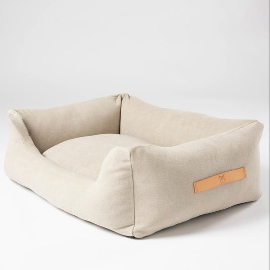 NEW XL Henri Dog Bed, Pebble Organic Cotton, 51.2"W x 39.4"D x 11.8"H