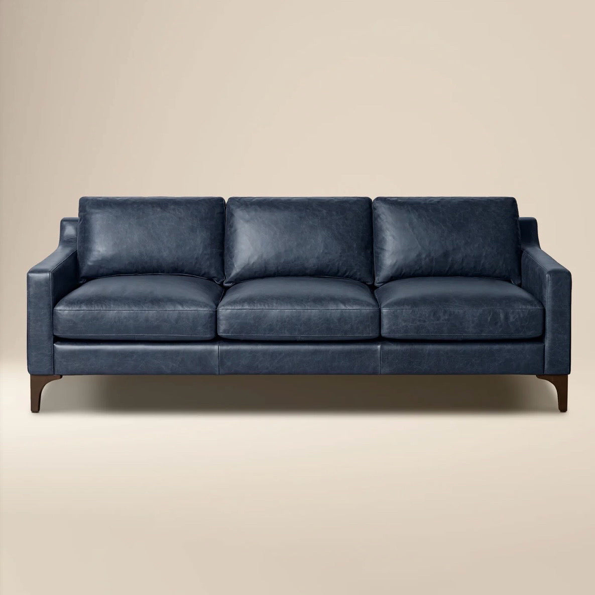 NEW Sorrento Leather Sofa, Nightfall Blue, 86" W x 37" D x 31.5" H