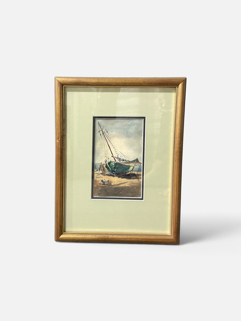 Nautical watercolor #2, signed G. Papadoperakis, 9.75"W x 12.75"H