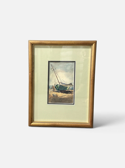 Nautical watercolor #2, signed G. Papadoperakis, 9.75"W x 12.75"H