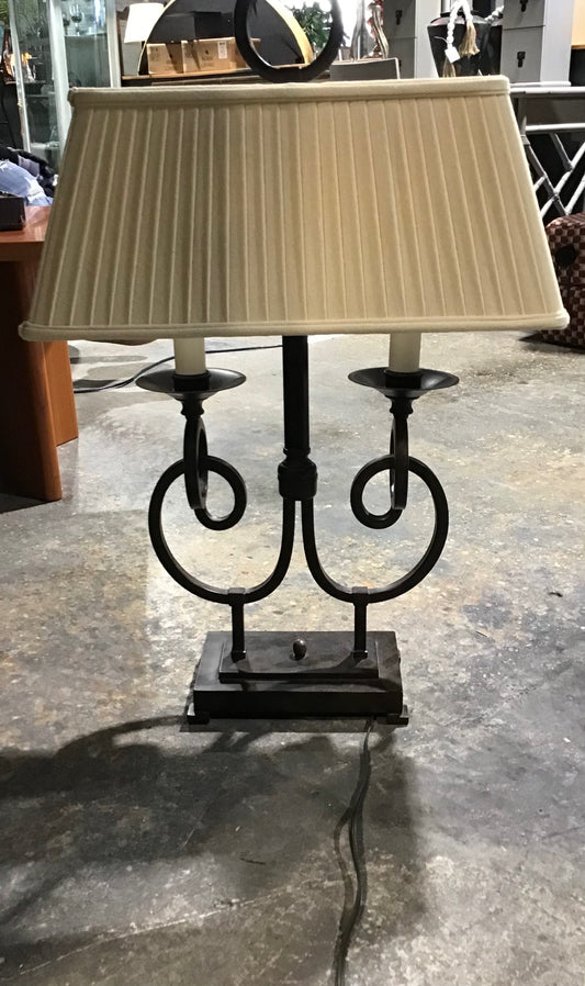 Large Wrought Iron Table Lamp 24" L x 10" D x 37" H