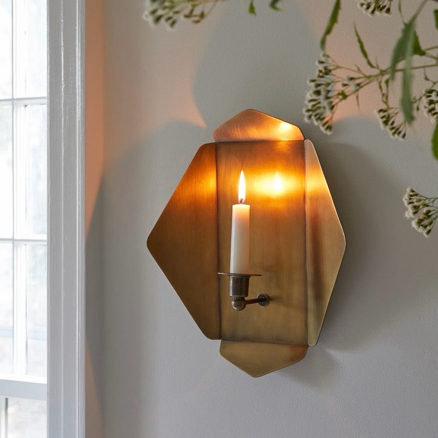 Quatrefold Candle Wall Sconce, 12.8"W x 14"H x 3.5"D