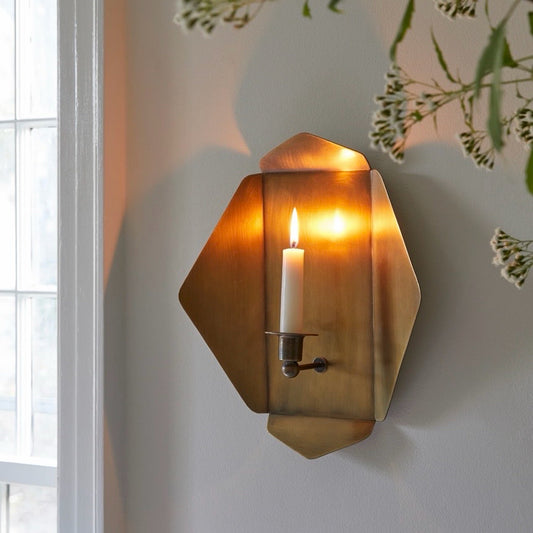 Quatrefold Candle Wall Sconce, 12.8"W x 14"H x 3.5"D