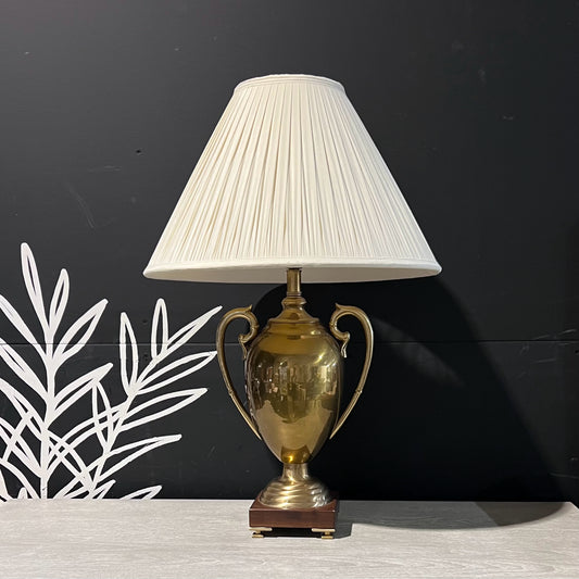 Vintage Frederick Cooper Brass Lamp w/Shade 30"H x 20" Dia