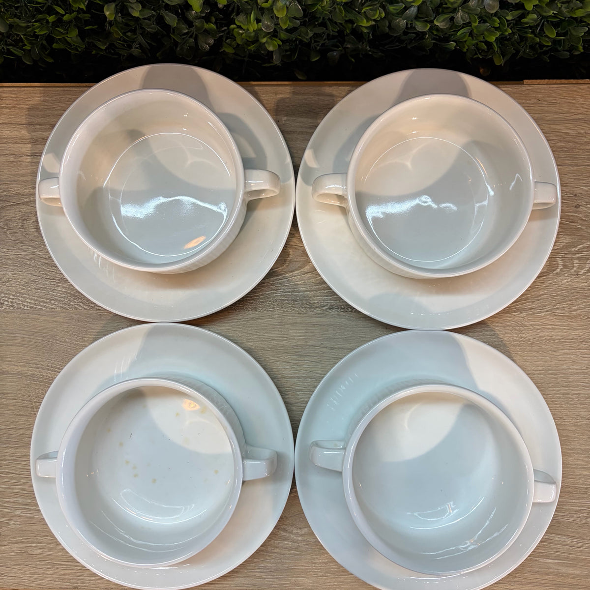 Soup Bowls and Plates (Qty 4), 6.5" W x 6.5" D x 2 1/2" H