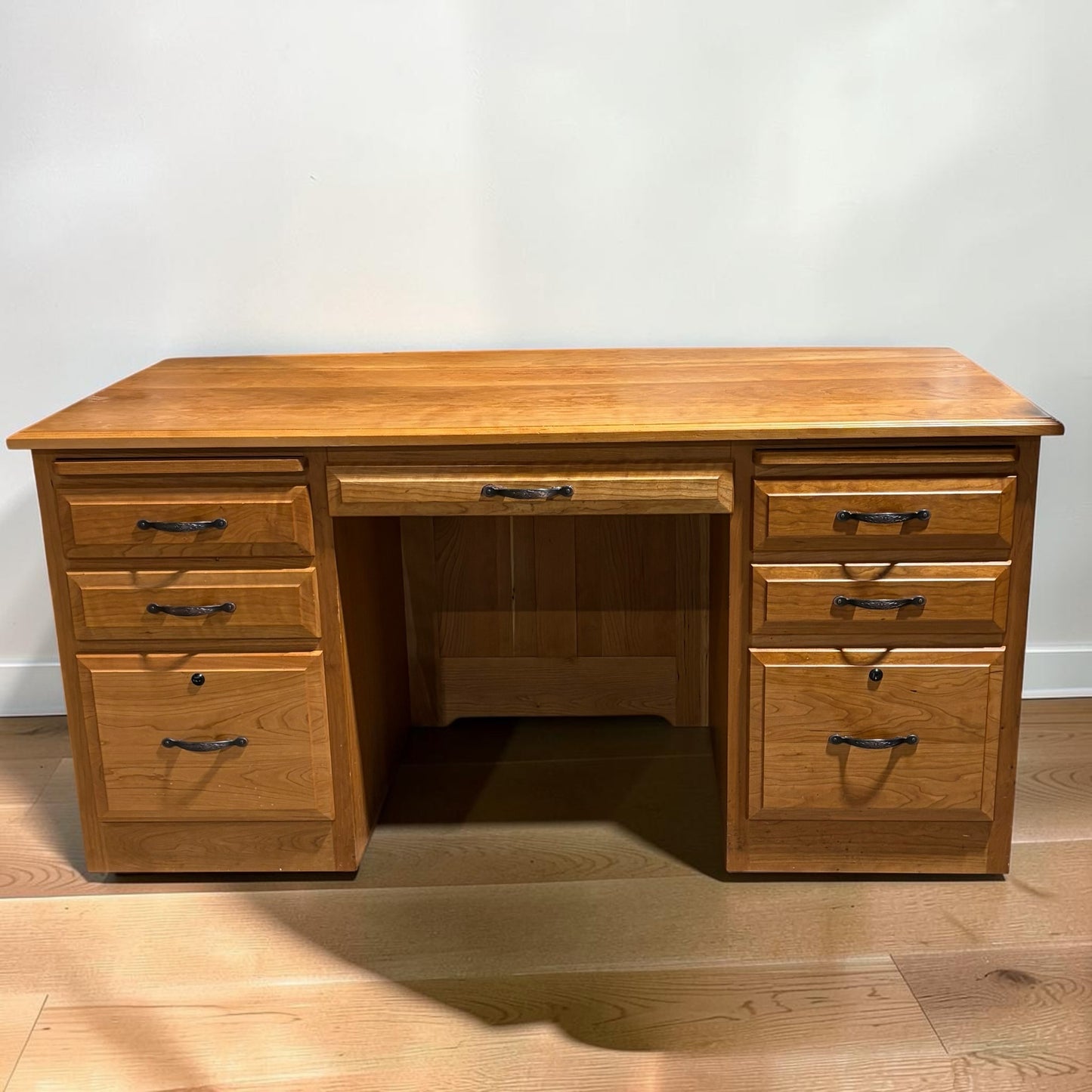 Dutch Creek Executive Desk, Cherry, 63.5"W x 33"D x 30.75"H