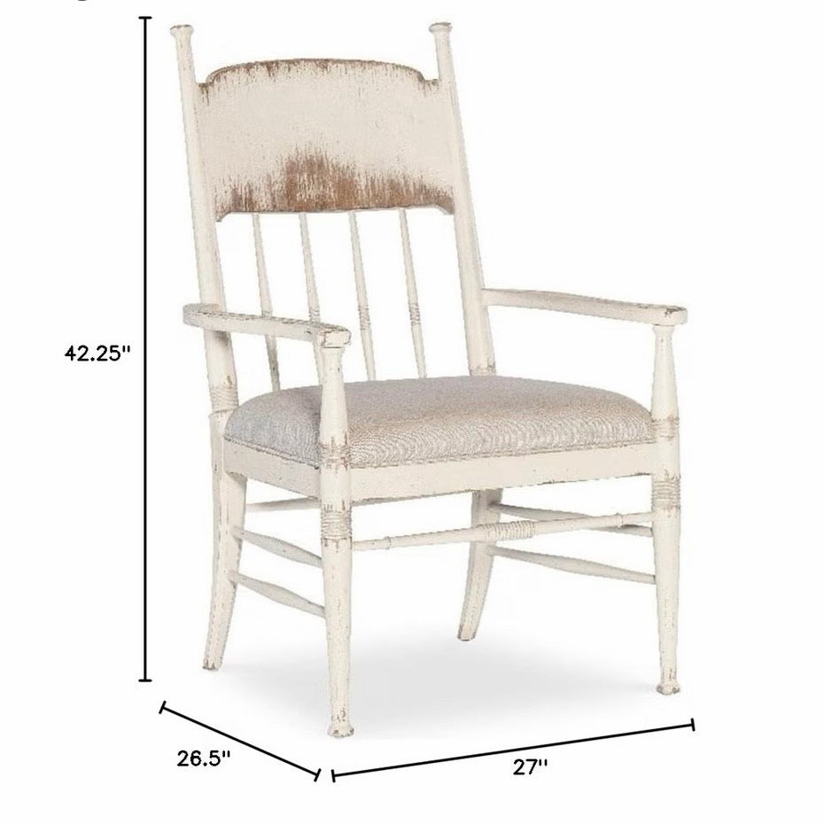Hooker Furniture Americana Arm Chair, Beige, 26.5"W x 27"D x 42.25"H