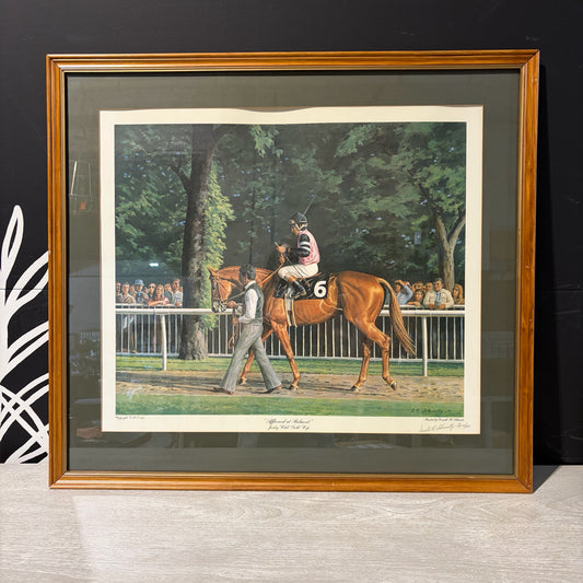 Signed & #'d Donald Schwartz "Affirmed at Belmont", 33"W x 29.5"H