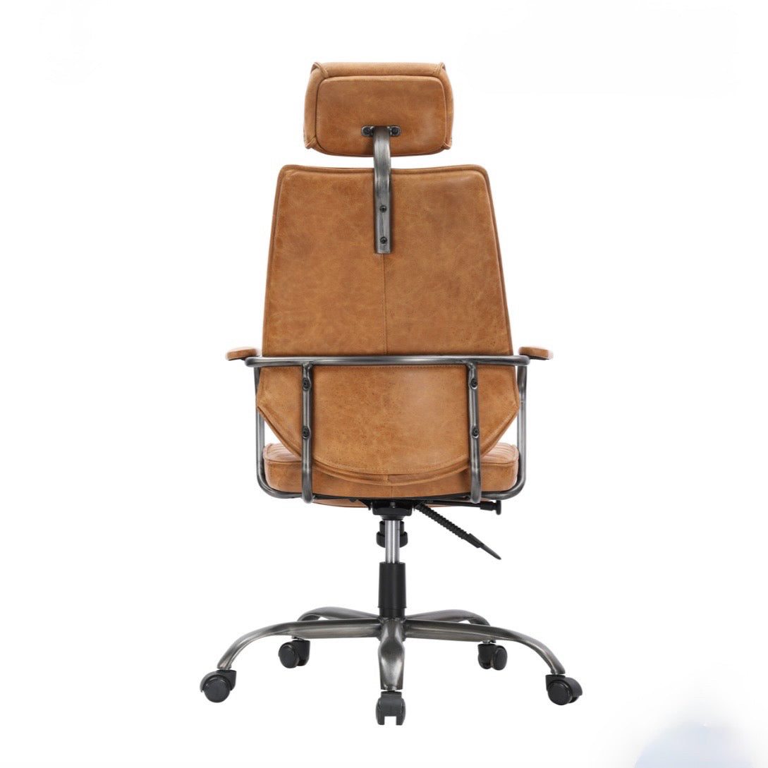 Executive Office Chair, Top Grain Leather, 25.5" x 26"D x 45"H