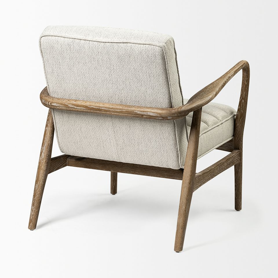 NEW Mercana Ajax II, cream/wood frame, 27"L x 28"W x 30.5"H