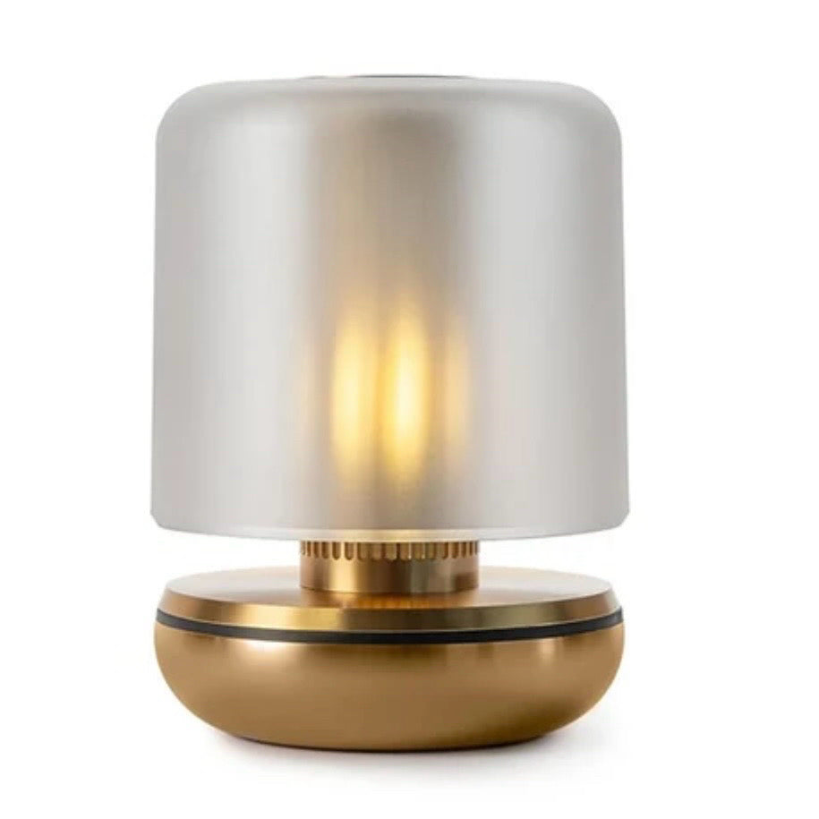 Firefly Outdoor Portable Table Lamp, Gold Frosted,  3.4" Dia x 4.6"H