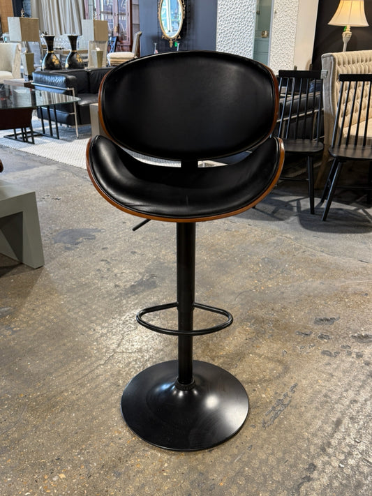 Bentwood Barstool Mid-Century style Adjustable Swivel Stool, 20"W x 18"D x 45"H