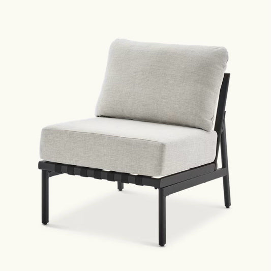 Sorrento Outdoor Armless Chair, Natural Beige, 25" W x 31.1" D x 33.1" H