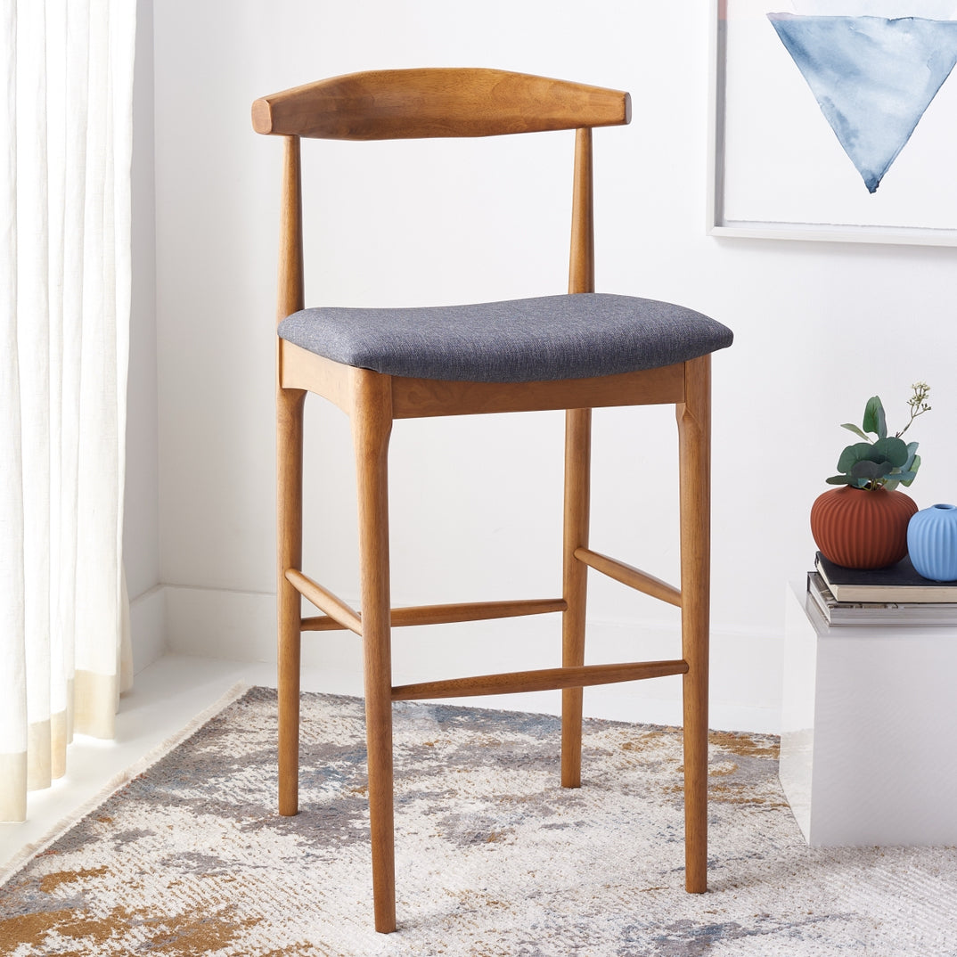 NEW IN BOX Lionel Retro Barstool, Walnut/Dark Grey, 21.9" W x 21.1" D x 41.9" H