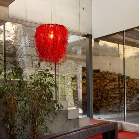 Caos Pendant Light, Red, 19.7"H x 19.7"Dia