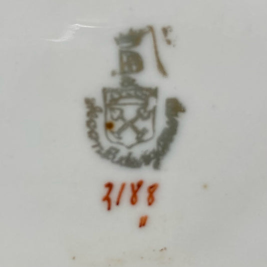 SET of Five Antique Handpainted Wurttenburg Salad Plates 8" Diameter