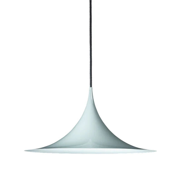 Gubi Semi Medium Pendant Light, Glossy Dusty Blue, Metal, 18.5" Dia x 12" H