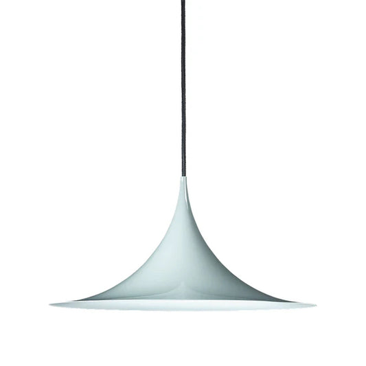 Gubi Semi Medium Pendant Light, Glossy Dusty Blue, Metal, 18.5" Dia x 12" H