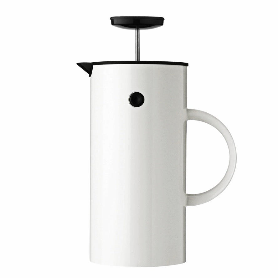 Em77 French Press, White,  6.7"W x 4.1"D x 8.3"H
