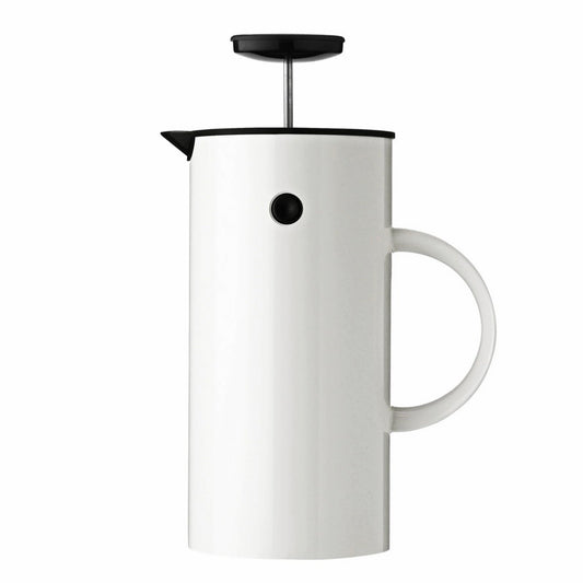 Em77 French Press, White,  6.7"W x 4.1"D x 8.3"H