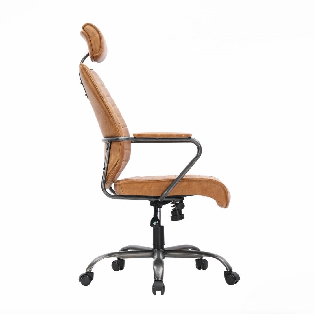 Executive Office Chair, Top Grain Leather, 25.5" x 26"D x 45"H