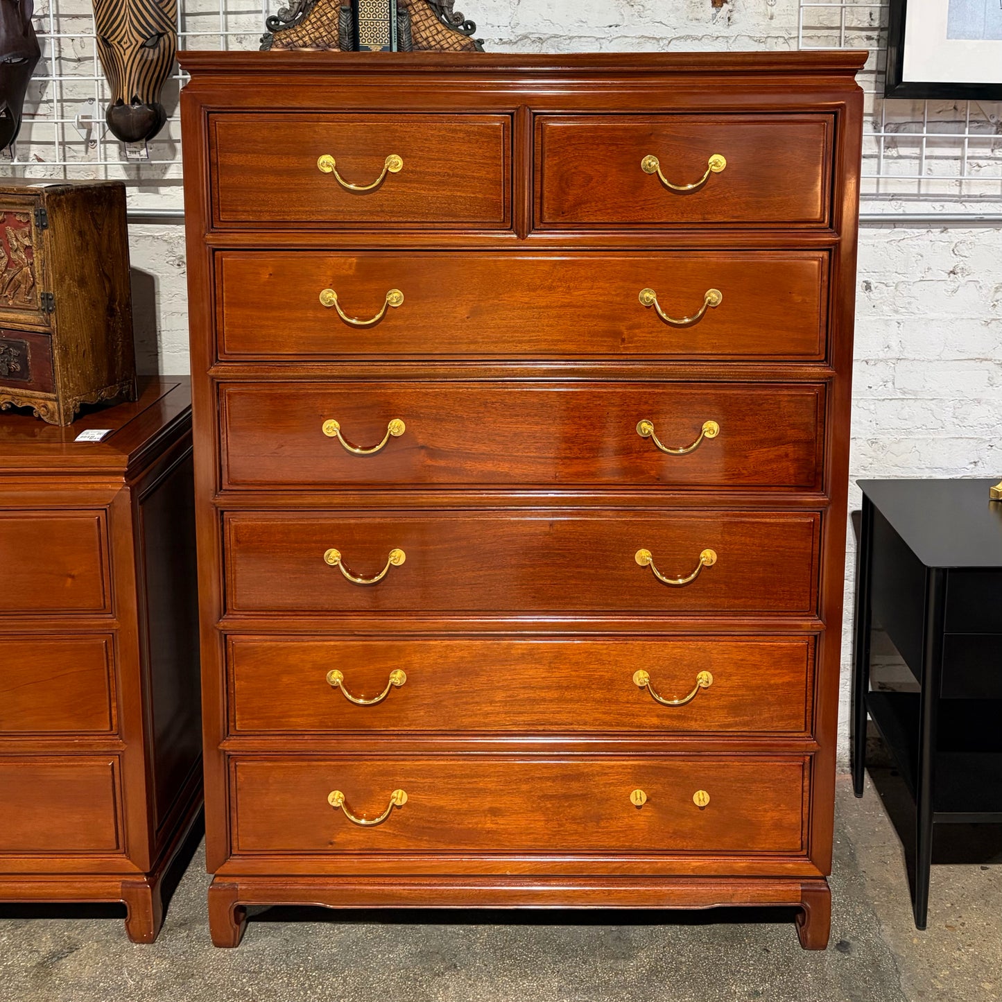 Rosewood Dresser 7 Drawer 37.75" W x 18.75" D x 54" H
