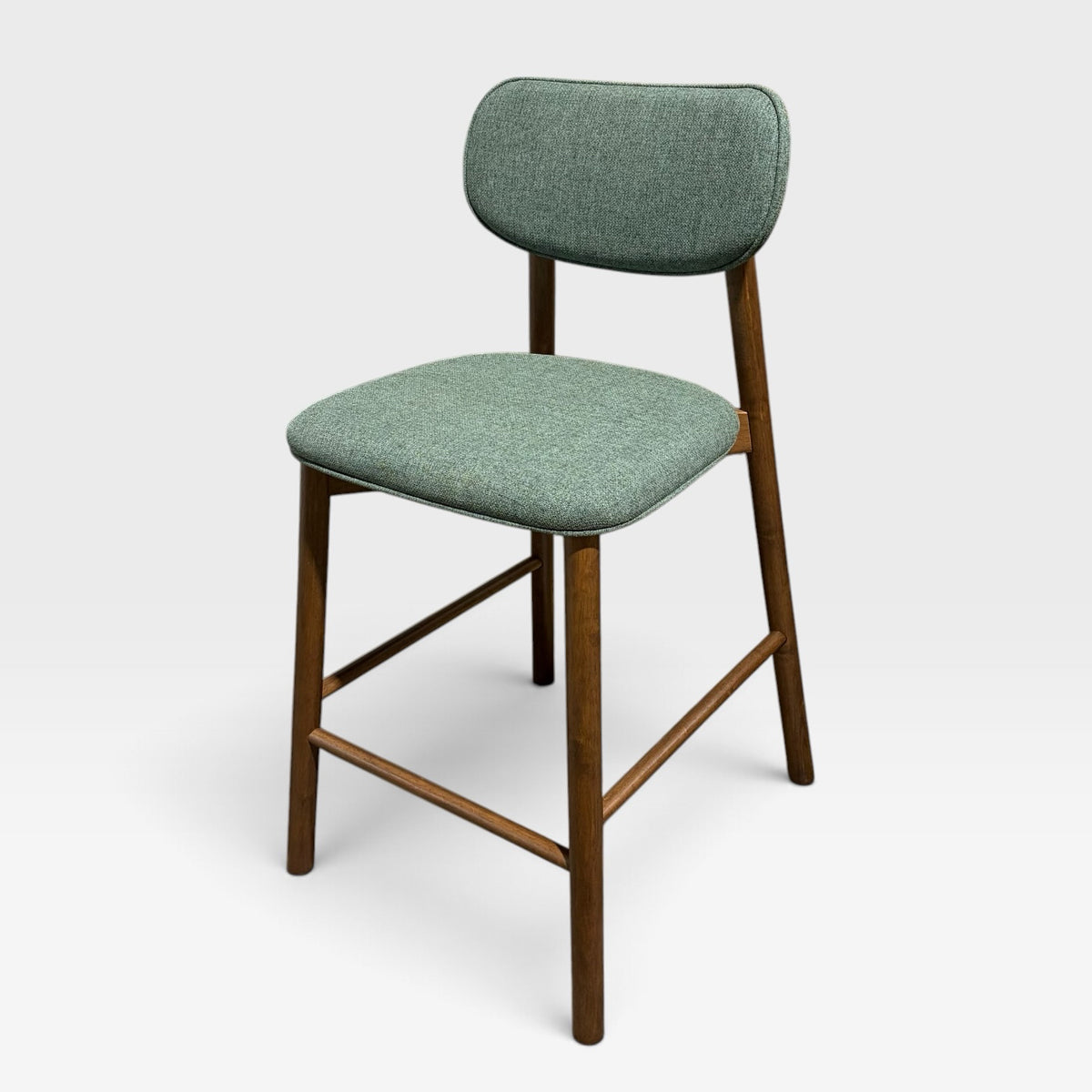 Maia Counter Stool - Fern Green & Walnut (Set of 2), 20.5" W x 24" D x 39.2" H