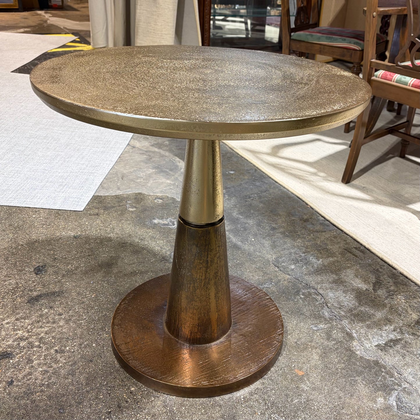 Rochester End Table, 2-toned, Golds, 24"W x 24"D x 24"H
